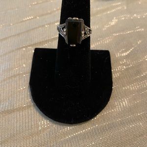 Blk onyx sterling silver ring. Size 7